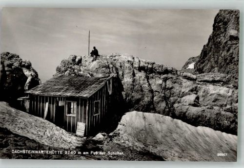 Seethalerhütte Foto AK Hüttenstempel Dachsteinwartehütte