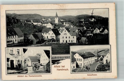 91236 W8561 Alfeld , Mittelfr 1913 - Abfahrt des Postauto Schule