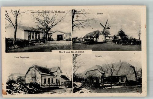 24879 W2381 Neuberend - Windmühle Gasthaus zur Eiche Haus Brodersen Schule