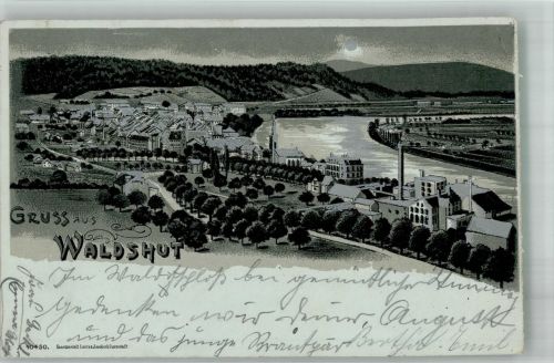 79761 W7890 Waldshut 1900 Lithographie Bei Mondschein