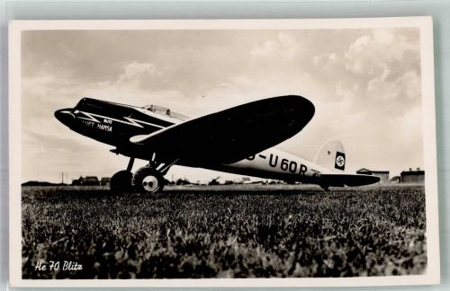 WK II He 70 Blitz Driesen Verlag D 976 Lufthansa Foto AK