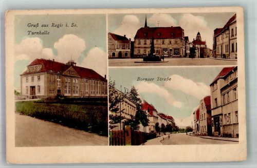 04565 O7208 Regis-Breitingen Gebrauchsspuren Turnhalle Marktplatz Halbfaßbrunnen Bornaer Strasse