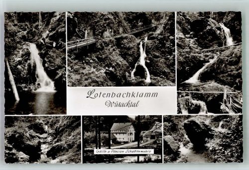 79848 W7823 Bonndorf im Schwarzwald Foto AK Lotenbachklamm Gasthaus Pension Schattenmühle