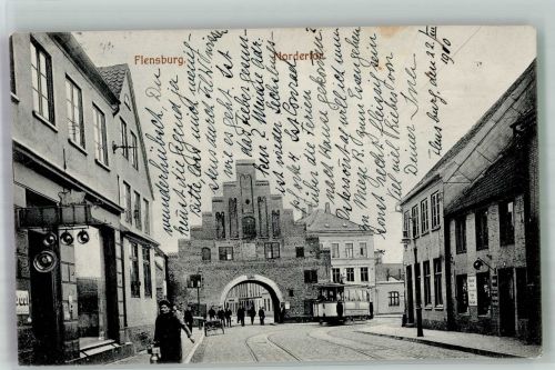 24937 W2390 Flensburg 1910 - Nordertor Straßenbahn