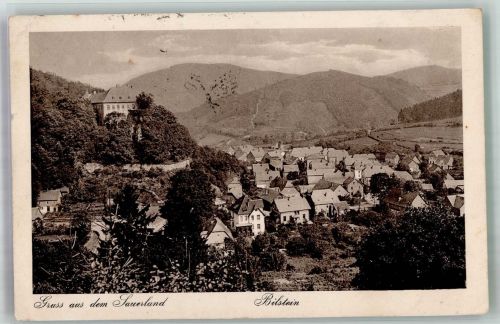 57368 W5940 Bilstein , Westf 1921 - Panorama des Ortes mit Burg Bilstein Verlag Hermann Lorch 2366