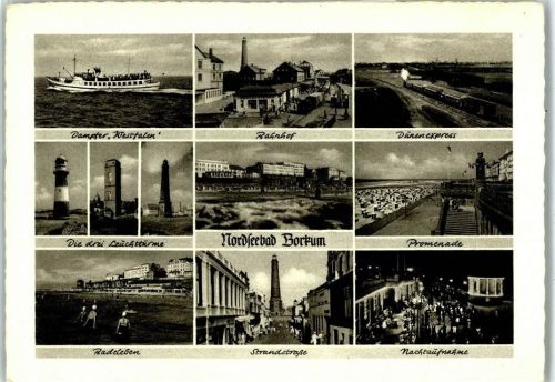 Borkum 1935 - 1945 Nordseebad, Dünenexpress, Promenade, Badeleben, Dampfer Westfalen, Leuchtturm, Bahnhof