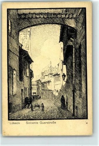 Lübeck Siebente Querstraße, Federzeichnung