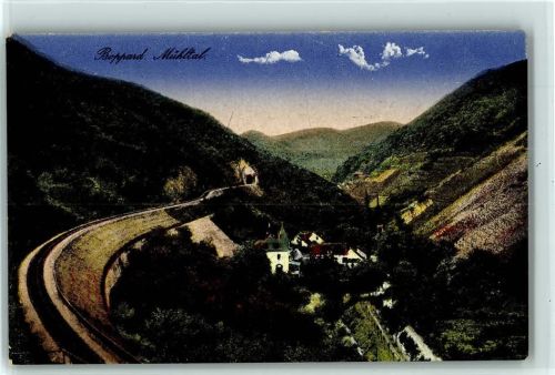 Bad Salzig Künstlerkarte, Eisenbahntrasse
