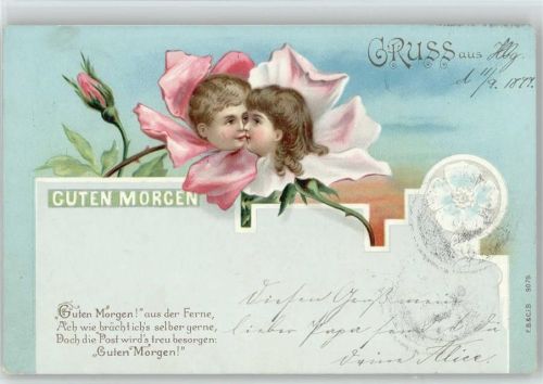 1899 Litho Guten Morgen Glückwünsche Serien