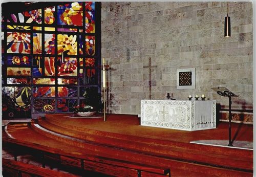 Neue Pfarrkirche Altar Bozen Italien Glasbläser
