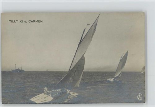 Tilly XI u. Carmen Foto AK Wassersport 1910