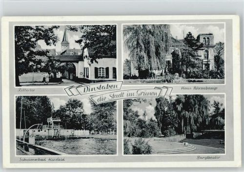 46535 W4220 Dinslaken - Rittertor Haus Bärenkamp Schwimmbad Hiesfeld Burgtheater