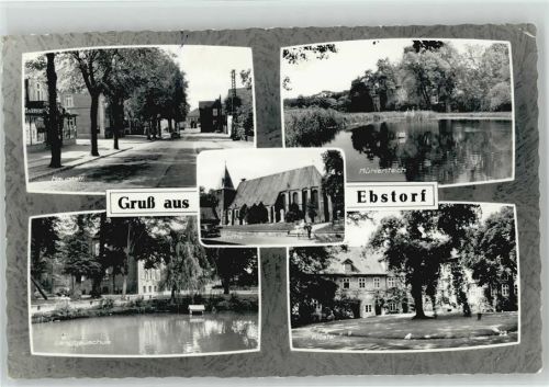 29574 W3112 Ebstorf - Hauptstrasse Mühlenteich Kloster Landbauschule