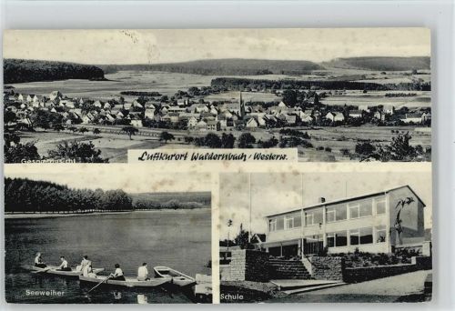 35794 W6296 Waldernbach 1955 - Schule Seeweiher Ruderboote