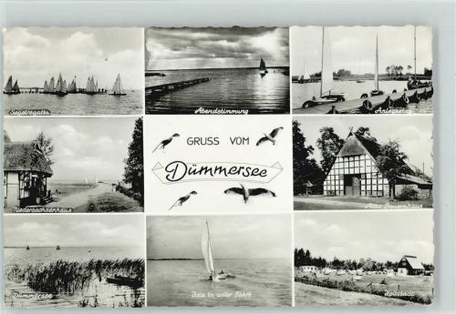 49401 W2845 Dümmerlohausen - Segelregatta Niedersachsenhaus Dümmersee Jolle Anlegesteg Altes Bauernhaus Zeltstadt