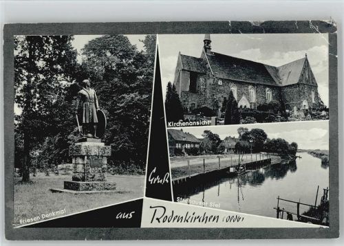 26935 W2883 Rodenkirchen , Kr Wesermarsch - Friesendenkmal Kirche Strohauser Siel