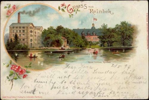Reinbek 1897 Gruß aus, Hotel Schloss Reinbek,Gebr. Knopf
