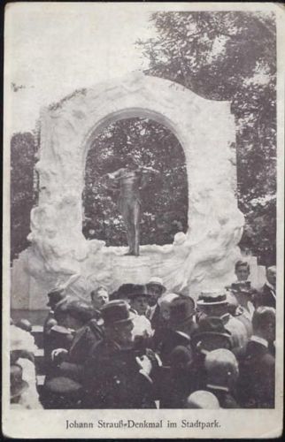 um 1910/20 Johann Strauß Denkmal,B.K.W.