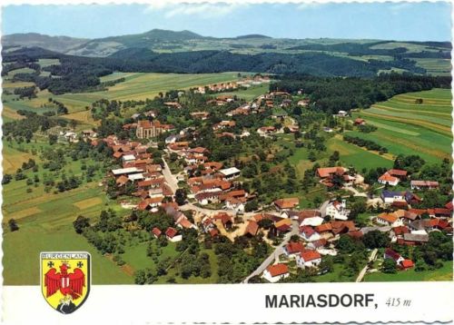 um 1970/80 Mariasdorf im Burgenland, Wappen.,Alpine Luftbild AKU1