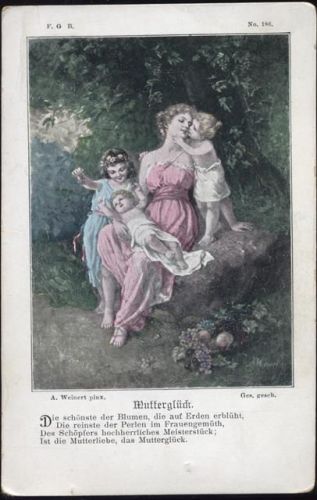 Mutter mit Kindern,F.G.B.,sign. A. Weinert AKU2 Rund um die AK um 1900