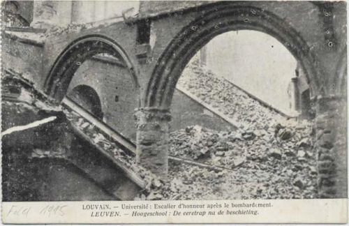 Leuven 1915 Universität nach dem Bombardement, Ruine AKU1