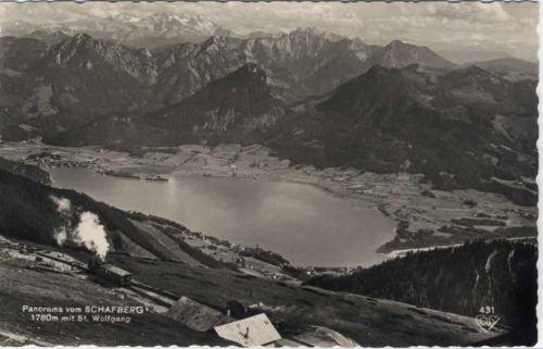 um 1930/40 - Schafber: Panorama mit St. Wolfgang AKU1