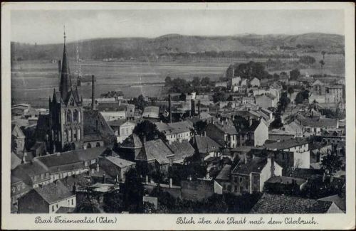 16259 O1310 Bad Freienwalde 1940 - Bad Freienwalde: Blick über die Stadt Richtung Oderbruch,Max O´Brien & Co