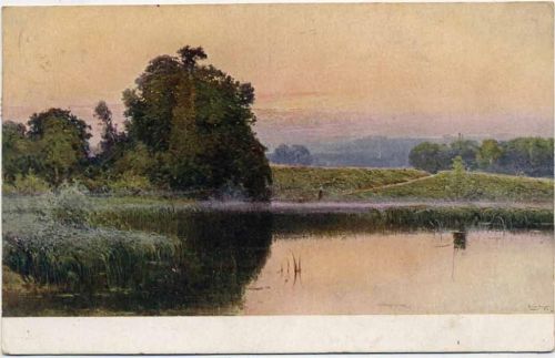 1919 -Abendstimmung-, Landschaft,E. A. Seemann,sign. W. Didier-Pouget