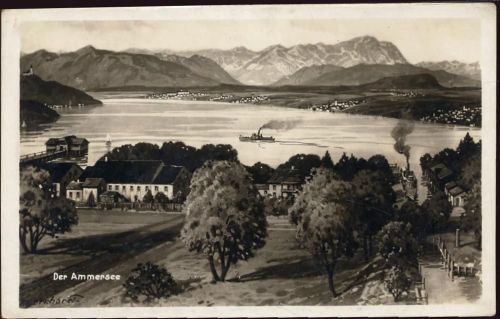 82266 W8084 Stegen a Ammersee um 1920/30 - Dießen: Der Ammersee, Schiff,Ottmar Zieher