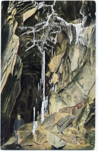 38889 O3725 Rübeland um 1910/20 - Rübeland, Hermannshöhle, 8000jährige Säule,R. Lederbogen
