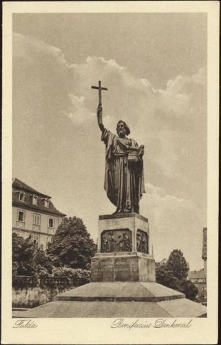 34233 W6400 Fulda um 1920/30 - Fulda, Hessen: Bonifacius Denkmal (monument), echte Kupfertiefdruck-Karte Nr. 30322,Bruno Hansmann