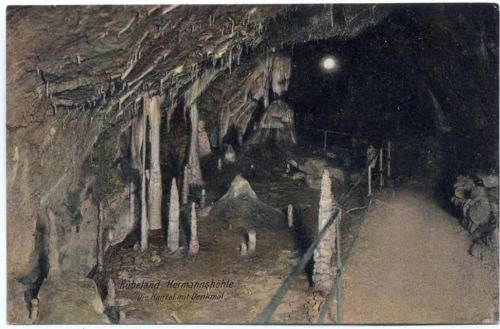 38889 O3725 Rübeland um 1910/20 - Rübeland, Hermannshöhle, Die Kanzel mit Denkmal,Fr. Rose AKU2