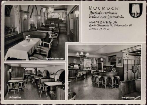 20095 W2000 Hamburg um 1970/80 - Hamburg, Restaurant Kuckuck