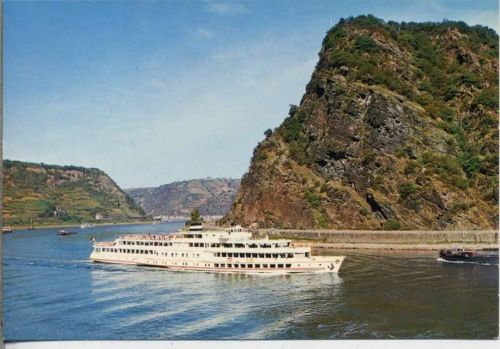 um 1970 St. Goarshausen: Loreley, Schiff,Edmund von König AKU2