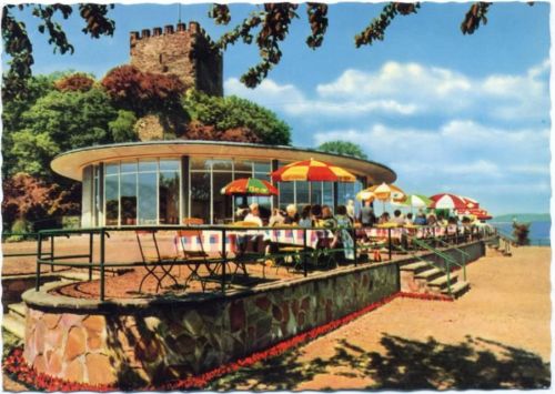 um 1970/80 Bad Breisig, Bergrestaurant, Cafe brug Rheineck.,F.G. Zeitz