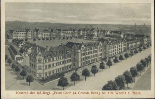 um 1910 Worms am Rhein, Kaserne des Inf.-Regt. Prinz Carl.,Kurt Koop