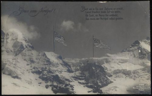 Gruß vom Norpol, Amerika Fahnen, Nr. 2348.,Gustav Liersch & Co Expedition Nordpol 1904