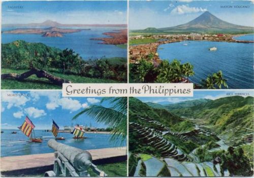 um 1972 Philippinen, Versch. Ansichten, Mayon Volcano, Tagaytay, Moro Vintas, Rice Terraces,Krüger