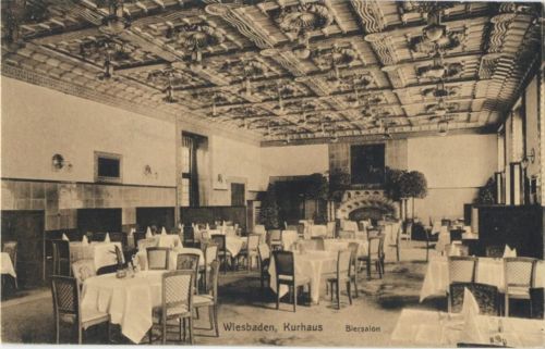 65183 W6200 Wiesbaden um 1910 - Wiesbaden, Biersalon im Kurhaus/beer-salon in the spa hotel,Arthur Venn