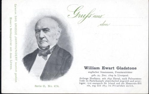 um 1900 William Ewart Gladstone, englischer Staatsmann