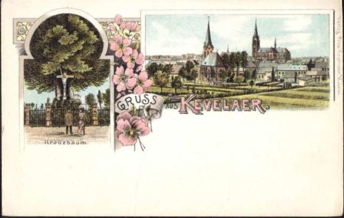 47623 W4178 Kevelär um 1900 - Kevelär, Gruß aus, Kreuzbazum, Teilansicht,Fritz Forstreuter