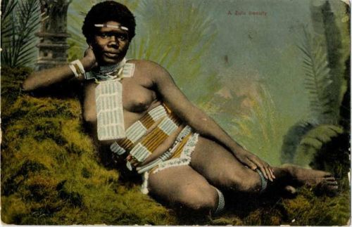 um 1910/20 Eine Zulu Schönheit, nackte Brust,Marlboro House