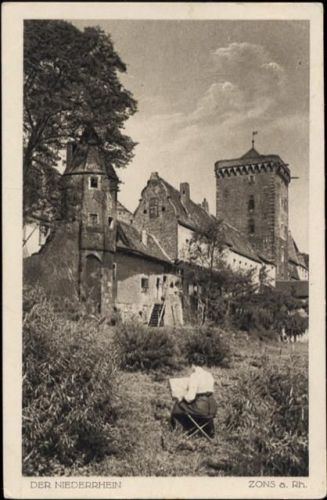 1923 Zons, Teile der Stadtmauer, Festung AKU2