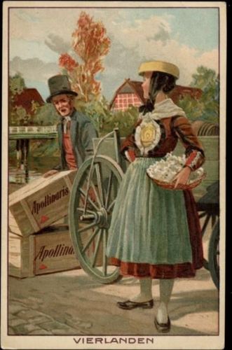um 1930 Vierlanden, Werbung für Apollinaris Selter.,Weltpostverein