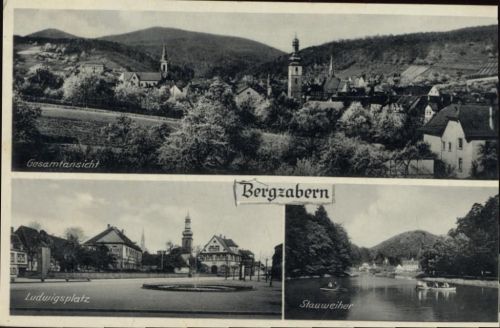 1939 Bergzabern, Ludwigsplatz, Stauweiher,Emil Hartmann AKU1