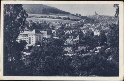08301 O9408 Schlema 1943 - Schlema, Oberschlema, Radiumbad, im sächs. Erzgebirge, das stärkste Radiumbad der Welt, Konzertplatz,Hans Landgraf AKU2