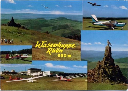 36163 W6416 Poppenhausen um 1970 - Poppenhausen, Wasserkuppe Rhön, Segelfliegen,E.W.S.-Ansichtskartenverlag AKU2