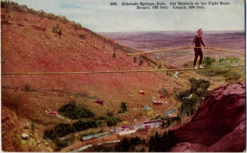 um 1910/20 Eldorado Springs: Hochseil-Artist, wie Familie Traber,The Thayer Publishing