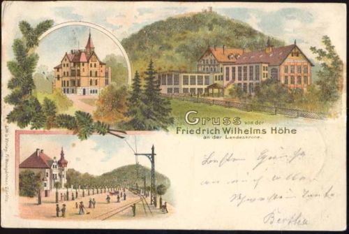 02826 O8900 Görlitz 1901 - Görlitz, Gruß von der Friedrich Wilhelms Höhe an der Landeskrone, Bahnhof, Eisenbahn, schimmernde Applikationen,Fr. Weingärtner
