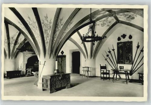 Lauenstein 1935 Burg Innenansicht Rittersaal